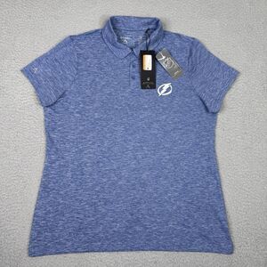 Tampa Bay Lightning Top Womens Medium Blue Antigua NHL Hockey Logo Golf Polo NWT